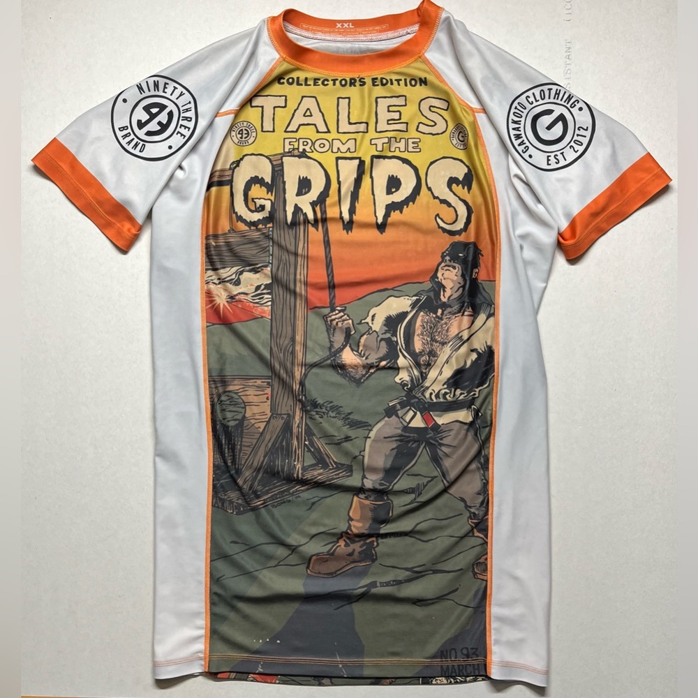 93 Brand x Gawakoto Clothing ‘Tales from the Grips’ Rash Guard BJJ Jiu Jitsu XXL